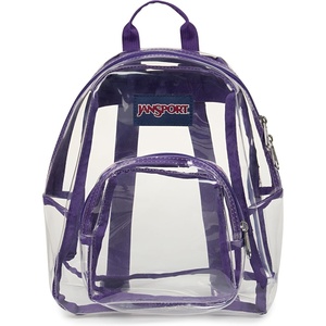 JanSport Mini Pack – Lightweight 10L Backpack with Adjustable Straps and Front Zipper Pocket – Perfect for Travel, Concerts, & Everyday Use, Clear(Grape Jelly)