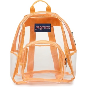 JanSport Mini Pack – Lightweight 10L Backpack with Adjustable Straps and Front Zipper Pocket – Perfect for Travel, Concerts, & Everyday Use, Clear(Orange Soda)