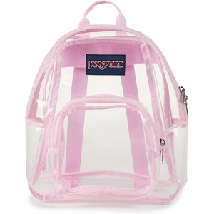 JanSport Mini Pack – Lightweight 10L Backpack with Adjustable Straps and Front Zipper Pocket – Perfect for Travel, Concerts, & Everyday Use, Clear(Pink Ice)