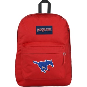 JanSport NCAA Officially Licensed Backpack, Ole Miss Rebels, Superbreak Plus with Padded 15” Laptop Sleeve, Spacious Computer Bag for Men & Women, Durable Daypack with Bottle Pocket, Red Tape(SMU Mustangs)