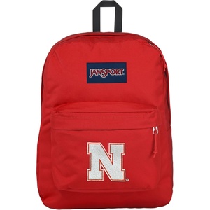 JanSport NCAA Officially Licensed Backpack, Ole Miss Rebels, Superbreak Plus with Padded 15” Laptop Sleeve, Spacious Computer Bag for Men & Women, Durable Daypack with Bottle Pocket, Red Tape(Nebraska Cornhuskers)
