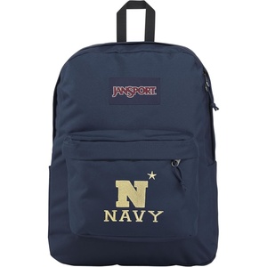 JanSport NCAA Officially Licensed Backpack, Ole Miss Rebels, Superbreak Plus with Padded 15” Laptop Sleeve, Spacious Computer Bag for Men & Women, Durable Daypack with Bottle Pocket, Red Tape(Navy Midshipmen)