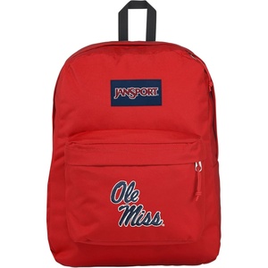 JanSport NCAA Officially Licensed Backpack, Ole Miss Rebels, Superbreak Plus with Padded 15” Laptop Sleeve, Spacious Computer Bag for Men & Women, Durable Daypack with Bottle Pocket, Red Tape(Mississippi Old Miss Rebels)