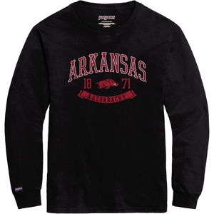 JanSport NCAA Officially Licensed Campus Long Sleeve T Shirt for Men, Soft & Breathable Pre-Shrunk Cotton Crewneck T Shirt(Arkansas Razorbacks)