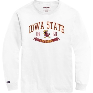 JanSport NCAA Officially Licensed Campus Long Sleeve T Shirt for Men, Soft & Breathable Pre-Shrunk Cotton Crewneck T Shirt(Iowa State Cyclones)