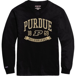 JanSport NCAA Officially Licensed Campus Long Sleeve T Shirt for Men, Soft & Breathable Pre-Shrunk Cotton Crewneck T Shirt(Purdue Boilermakers)