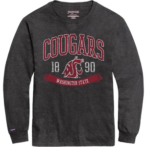 JanSport NCAA Officially Licensed Campus Long Sleeve T Shirt for Men, Soft & Breathable Pre-Shrunk Cotton Crewneck T Shirt(Washington State Cougars)