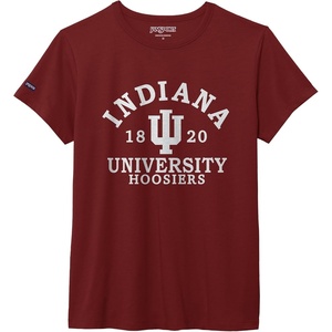 JanSport NCAA Officially Licensed Graduate Short Sleeve T Shirt for Women, Soft & Breathable Cotton-Polyester Blend Crewneck T Shirt with Graphic Detailing, Everyday University Fan Apparel(Indiana Hoosiers)