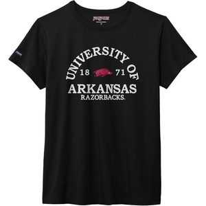 JanSport NCAA Officially Licensed Graduate Short Sleeve T Shirt for Women, Soft & Breathable Cotton-Polyester Blend Crewneck T Shirt with Graphic Detailing, Everyday University Fan Apparel(Arkansas Razorbacks)