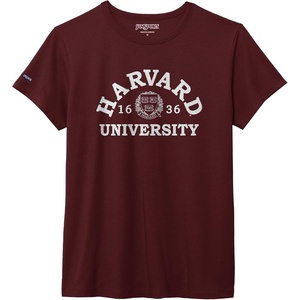 JanSport NCAA Officially Licensed Graduate Short Sleeve T Shirt for Women, Soft & Breathable Cotton-Polyester Blend Crewneck T Shirt with Graphic Detailing, Everyday University Fan Apparel(Harvard Crimson)