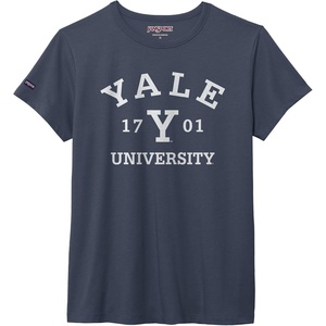 JanSport NCAA Officially Licensed Graduate Short Sleeve T Shirt for Women, Soft & Breathable Cotton-Polyester Blend Crewneck T Shirt with Graphic Detailing, Everyday University Fan Apparel(Yale Bulldogs)