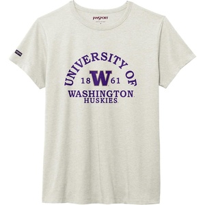 JanSport NCAA Officially Licensed Graduate Short Sleeve T Shirt for Women, Soft & Breathable Cotton-Polyester Blend Crewneck T Shirt with Graphic Detailing, Everyday University Fan Apparel(Washington Huskies)