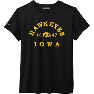 JanSport NCAA Officially Licensed Graduate Short Sleeve T Shirt for Women, Soft & Breathable Cotton-Polyester Blend Crewneck T Shirt with Graphic Detailing, Everyday University Fan Apparel(Iowa Hawkeyes)