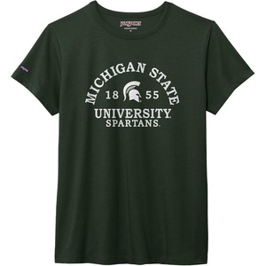 JanSport NCAA Officially Licensed Graduate Short Sleeve T Shirt for Women, Soft & Breathable Cotton-Polyester Blend Crewneck T Shirt with Graphic Detailing, Everyday University Fan Apparel(Michigan State Spartans)