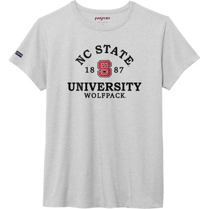 JanSport NCAA Officially Licensed Graduate Short Sleeve T Shirt for Women, Soft & Breathable Cotton-Polyester Blend Crewneck T Shirt with Graphic Detailing, Everyday University Fan Apparel(North Carolina State Wolfpack)