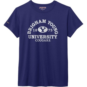 JanSport NCAA Officially Licensed Graduate Short Sleeve T Shirt for Women, Soft & Breathable Cotton-Polyester Blend Crewneck T Shirt with Graphic Detailing, Everyday University Fan Apparel(BYU Cougars)