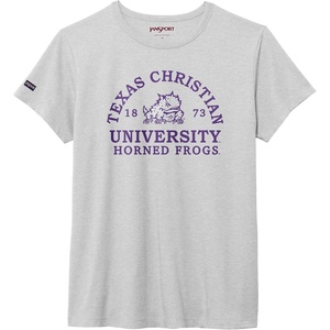 JanSport NCAA Officially Licensed Graduate Short Sleeve T Shirt for Women, Soft & Breathable Cotton-Polyester Blend Crewneck T Shirt with Graphic Detailing, Everyday University Fan Apparel(TCU Horned Frogs)