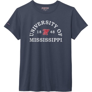 JanSport NCAA Officially Licensed Graduate Short Sleeve T Shirt for Women, Soft & Breathable Cotton-Polyester Blend Crewneck T Shirt with Graphic Detailing, Everyday University Fan Apparel(Mississippi Old Miss Rebels)