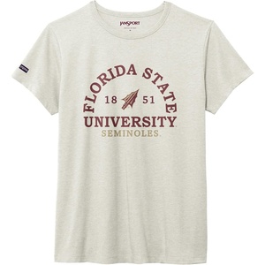 JanSport NCAA Officially Licensed Graduate Short Sleeve T Shirt for Women, Soft & Breathable Cotton-Polyester Blend Crewneck T Shirt with Graphic Detailing, Everyday University Fan Apparel(Florida State Seminoles)