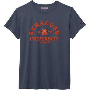 JanSport NCAA Officially Licensed Graduate Short Sleeve T Shirt for Women, Soft & Breathable Cotton-Polyester Blend Crewneck T Shirt with Graphic Detailing, Everyday University Fan Apparel(Syracuse Orange)