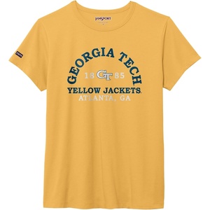 JanSport NCAA Officially Licensed Graduate Short Sleeve T Shirt for Women, Soft & Breathable Cotton-Polyester Blend Crewneck T Shirt with Graphic Detailing, Everyday University Fan Apparel(Georgia Tech Yellow Jackets)