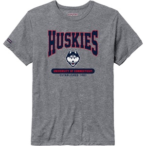 JanSport NCAA Officially Licensed Pregame Short Sleeve T Shirt for Men, Soft & Breathable Triblend Crewneck T Shirt(Connecticut Huskies)