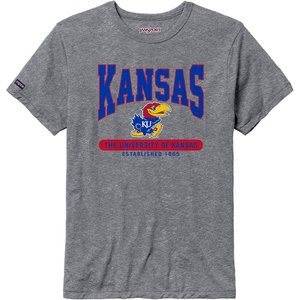 JanSport NCAA Officially Licensed Pregame Short Sleeve T Shirt for Men, Soft & Breathable Triblend Crewneck T Shirt(Kansas Jayhawks)