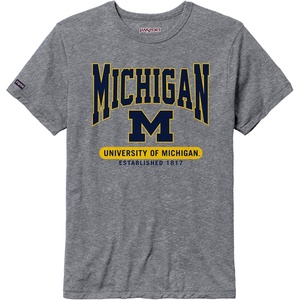 JanSport NCAA Officially Licensed Pregame Short Sleeve T Shirt for Men, Soft & Breathable Triblend Crewneck T Shirt(Michigan Wolverines)