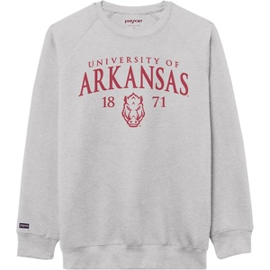 JanSport NCAA Officially Licensed Rival Crew Sweatshirt, Long Sleeve Graphic Pullover for Men, Women, Cotton-Polyester Blend(Arkansas Razorbacks)