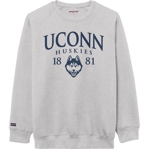 JanSport NCAA Officially Licensed Rival Crew Sweatshirt, Long Sleeve Graphic Pullover for Men, Women, Cotton-Polyester Blend(Connecticut Huskies)