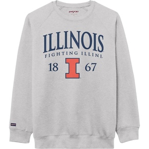 JanSport NCAA Officially Licensed Rival Crew Sweatshirt, Long Sleeve Graphic Pullover for Men, Women, Cotton-Polyester Blend(Illinois Illini)