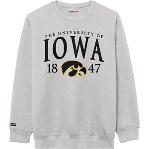 JanSport NCAA Officially Licensed Rival Crew Sweatshirt, Long Sleeve Graphic Pullover for Men, Women, Cotton-Polyester Blend(Iowa Hawkeyes)