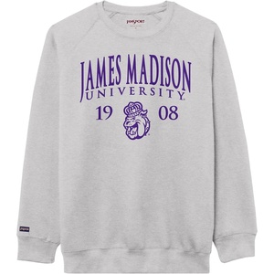 JanSport NCAA Officially Licensed Rival Crew Sweatshirt, Long Sleeve Graphic Pullover for Men, Women, Cotton-Polyester Blend(James Madison Dukes)