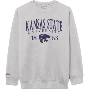 JanSport NCAA Officially Licensed Rival Crew Sweatshirt, Long Sleeve Graphic Pullover for Men, Women, Cotton-Polyester Blend(Kansas State Wildcats)
