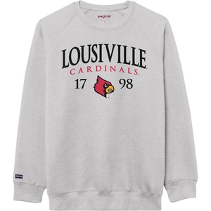 JanSport NCAA Officially Licensed Rival Crew Sweatshirt, Long Sleeve Graphic Pullover for Men, Women, Cotton-Polyester Blend(Louisville Cardinals)