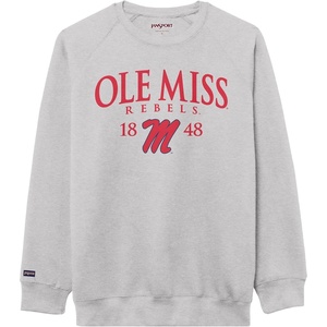 JanSport NCAA Officially Licensed Rival Crew Sweatshirt, Long Sleeve Graphic Pullover for Men, Women, Cotton-Polyester Blend(Mississippi Old Miss Rebels)