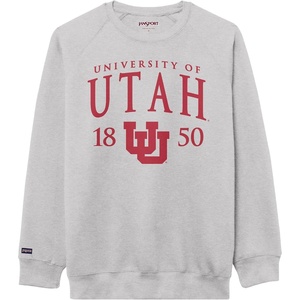 JanSport NCAA Officially Licensed Rival Crew Sweatshirt, Long Sleeve Graphic Pullover for Men, Women, Cotton-Polyester Blend(Utah Utes)