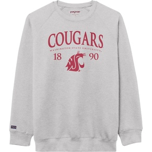 JanSport NCAA Officially Licensed Rival Crew Sweatshirt, Long Sleeve Graphic Pullover for Men, Women, Cotton-Polyester Blend(Washington State Cougars)