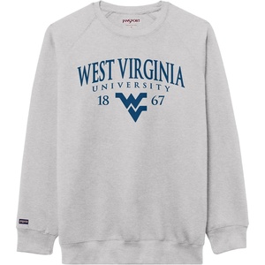 JanSport NCAA Officially Licensed Rival Crew Sweatshirt, Long Sleeve Graphic Pullover for Men, Women, Cotton-Polyester Blend(West Virginia Mountaineers)