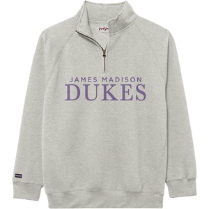 JanSport NCAA Officially Licensed Rival Quarter Zip Sweatshirt, Long Sleeve Unisex, Cotton-Polyester Blend, Stand-Up Collar(James Madison Dukes)