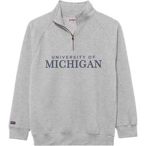 JanSport NCAA Officially Licensed Rival Quarter Zip Sweatshirt, Long Sleeve Unisex, Cotton-Polyester Blend, Stand-Up Collar(Michigan Wolverines)