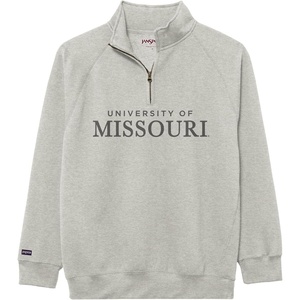 JanSport NCAA Officially Licensed Rival Quarter Zip Sweatshirt, Long Sleeve Unisex, Cotton-Polyester Blend, Stand-Up Collar(Missouri Tigers)