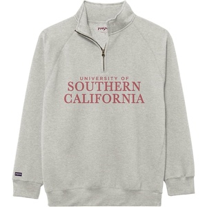 JanSport NCAA Officially Licensed Rival Quarter Zip Sweatshirt, Long Sleeve Unisex, Cotton-Polyester Blend, Stand-Up Collar(USC Trojans)