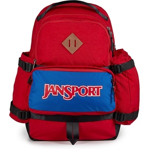 JanSport Seattle Pack – Durable Backpack with Main Compartment, Dual Water Bottle Pockets, Lined Laptop Sleeve, Black(Red Tape)