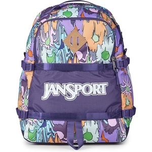 JanSport Small Seattle Pack – Compact Backpack with Main Compartment, Dual Water Bottle Pockets, and Padded Sleeve for 15-Inch Laptop, Black(Melted Blooms Yellow)