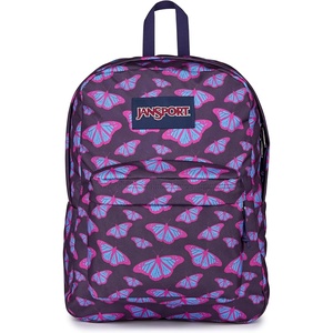 JanSport SuperBreak One Backpack – Durable, Lightweight Bag with 1 Main Compartment, Front Utility Pocket with Built-in Organizer, Premium Backpack, Pastel Petals(Flutter By Purple)