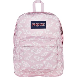 JanSport SuperBreak One Backpack – Durable, Lightweight Bag with 1 Main Compartment, Front Utility Pocket with Built-in Organizer, Premium Backpack, Pastel Petals(Flutter By Pink Ice/White/Pink Ice)