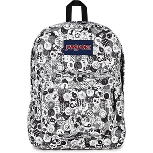 JanSport SuperBreak One Backpack – Durable, Lightweight Bag with 1 Main Compartment, Front Utility Pocket with Built-in Organizer, Premium Backpack, Pastel Petals(Doodle Dots Black/White/Grey)
