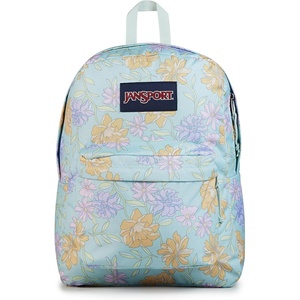 JanSport SuperBreak One Backpack – Durable, Lightweight Bag with 1 Main Compartment, Front Utility Pocket with Built-in Organizer, Premium Backpack, Pastel Petals(Faded Floral Fresh Mint)