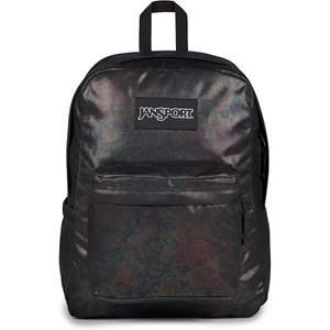JanSport SuperBreak Plus Backpack with Padded 15-inch Laptop Sleeve and Integrated Bottle Pocket – Spacious and Durable Daypack for Work and Travel – Butterfly Baddie(Oil Slick Black)